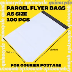 Flyer A5 Size With Pocket (White) Courier Mailer Bag - 100 PCS - Quinocycle