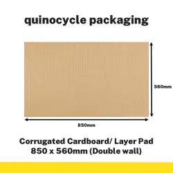 Corrugated Cardboard (Layer Pad) Double Wall BB-Flute 4mm | 850 x 560mm - Quinocycle