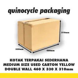Medium Size Used Carton Box Yellow (Double Wall) 460 x 330 x 310mm - Quinocycle