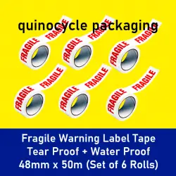 Fragile Tape 48mm x 50m (6 Rolls) - Quinocycle