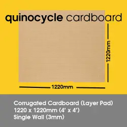 Corrugated Cardboard (Layer Pad) Single Wall 5mm | 1220 x 1220mm - Quinocycle